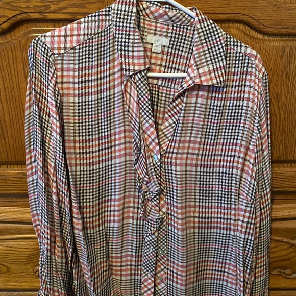 J. Jill blouse with ruffle. Size 1X. - Picture 2 of 4